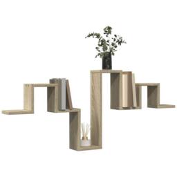 Berkfield Home Wall Shelf Sonoma Oak 104.5x10x43 cm Engineered Wood in Light Brown - thumbnail 4