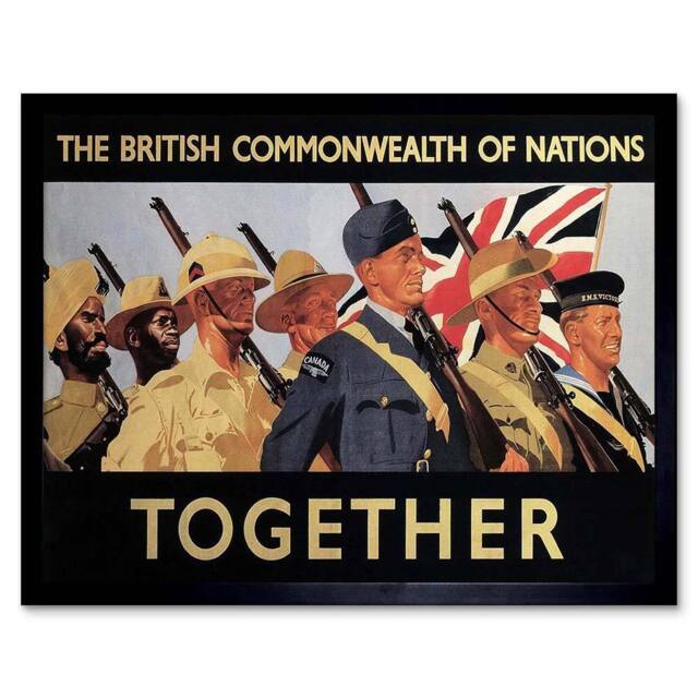 "Artery8 War British Commonwealth Empire WW2 Soldier Military UK Framed Art - Size: W12"" x H16""" - image 1
