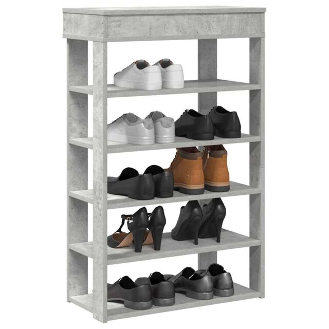 Berkfield Home Shoe Rack Concrete Grey 60x30x98 cm Engineered Wood - Size: 60 x 30 x 98 cm - image 1
