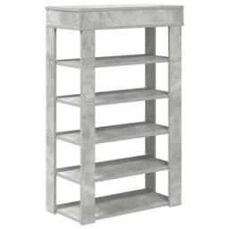 Berkfield Home Shoe Rack Concrete Grey 60x30x98 cm Engineered Wood - Size: 60 x 30 x 98 cm - thumbnail 6