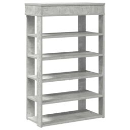 Berkfield Home Shoe Rack Concrete Grey 60x30x98 cm Engineered Wood - Size: 60 x 30 x 98 cm - thumbnail 2