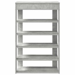 Berkfield Home Shoe Rack Concrete Grey 60x30x98 cm Engineered Wood - Size: 60 x 30 x 98 cm - thumbnail 4