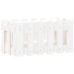 Berkfield Home Garden Planter with Fence Design White 60x30x30 cm Solid Wood Pine - Size: 60 x 30 x 30 cm