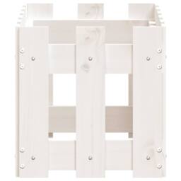 Berkfield Home Garden Planter with Fence Design White 60x30x30 cm Solid Wood Pine - Size: 60 x 30 x 30 cm - thumbnail 6