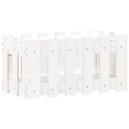 Berkfield Home Garden Planter with Fence Design White 60x30x30 cm Solid Wood Pine - Size: 60 x 30 x 30 cm - thumbnail 4