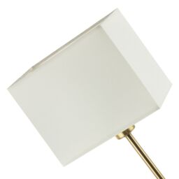 Happy Homewares Contemporary Bedside Table Lamp with White Cotton Fabric Shade in Metallic Gold - thumbnail 8
