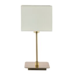 Happy Homewares Contemporary Bedside Table Lamp with White Cotton Fabric Shade in Metallic Gold - thumbnail 5