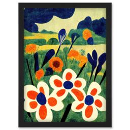 Artery8 Henri Matisse Style Meadow Flowers Iris Artwork Framed Wall Art Print A4 in Black - thumbnail 1