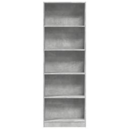 Berkfield Home Decorative Bookcase Concrete Grey 60x24x176 cm Engineered Wood - Size: 60 x 24 x 176 cm - thumbnail 4