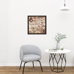 "Artery8 Wall Art Print Map 1575 Saxton Hampshire Southampton Wight Replica Square Framed Picture 16X16 Inch in Black - Size: W16"" x H16""" - thumbnail 2