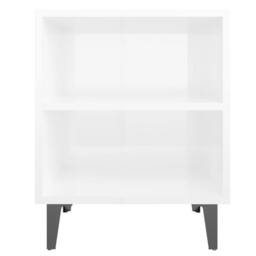 Berkfield Home Bed Cabinets with Metal Legs 2 pcs High Gloss White 40x30x50 cm - Size: 40 x 30 x 50 cm - thumbnail 5