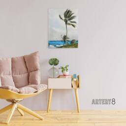 "Artery8 Palm Tree in Nassau Landscape Winslow Homer Canvas Wall Art Print - Size: W18"" x H24""" - thumbnail 3