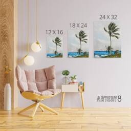 "Artery8 Palm Tree in Nassau Landscape Winslow Homer Canvas Wall Art Print - Size: W18"" x H24""" - thumbnail 4