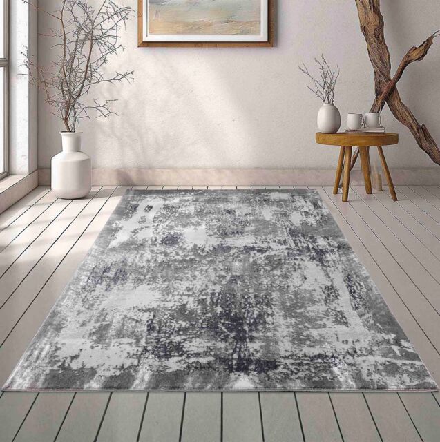 Desire Rugs Serenity Modern Abstract Acrylic Area Rug - Contemporary Style for Living Room, Bedroom or Hallway in Grey - Size: 120 cm x 170 cm - image 1