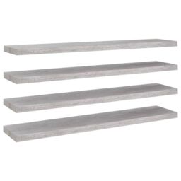 Berkfield Home Floating Wall Shelves 4 pcs Concrete Grey 120x23.5x3.8 cm MDF - thumbnail 2