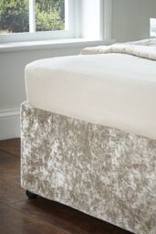 Catherine Lansfield 'Crushed Velvet' Divan Base Wrap in Silver - Size: Double - thumbnail 2