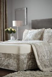Catherine Lansfield 'Crushed Velvet' Divan Base Wrap in Silver - Size: Double - thumbnail 5