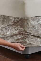 Catherine Lansfield 'Crushed Velvet' Divan Base Wrap in Silver - Size: Double - thumbnail 4