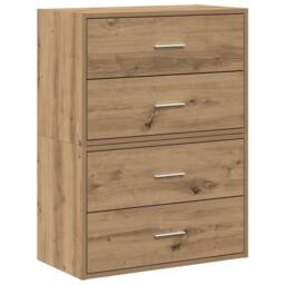 Berkfield Home Cabinets with 2 Drawers 2 pcs Artisan Oak 60x31x40 cm Engineered Wood in Brown - Size: 60 x 31 x 40 cm - thumbnail 1