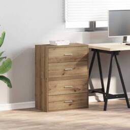 Berkfield Home Cabinets with 2 Drawers 2 pcs Artisan Oak 60x31x40 cm Engineered Wood in Brown - Size: 60 x 31 x 40 cm - thumbnail 3