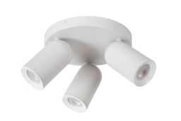 Lucide 'PUNCH' Dimmable Tiltable Adjustable Classic Ceiling Spotlight 3xGU10 in White - thumbnail 2
