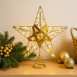 Voltico Gold Light-Up Star Christmas Tree Topper - thumbnail 1