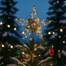 Voltico Gold Light-Up Star Christmas Tree Topper - thumbnail 2
