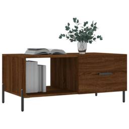 Berkfield Home Decorative Coffee Table Brown Oak 90x50x40 cm Engineered Wood - Size: 90 x 50 x 40 cm - thumbnail 1