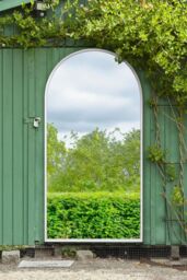 "MirrorOutlet White Framed Arched Garden Wall Mirror 71"" X 35"" (180CM X 90CM) - Size: 1 Pack" - thumbnail 2