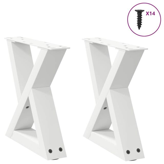 Berkfield Home Coffee Table Legs 2 pcs White 30x(30-31.3) cm Steel - image 1