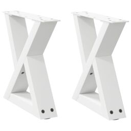 Berkfield Home Coffee Table Legs 2 pcs White 30x(30-31.3) cm Steel - thumbnail 2