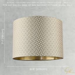 Happy Homewares Light Shimmer Taupe Drum Lamp Shade with Inner Champagne Gold Lining - Size: 10 inches - thumbnail 7