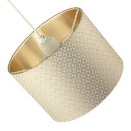 Happy Homewares Light Shimmer Taupe Drum Lamp Shade with Inner Champagne Gold Lining - Size: 10 inches - thumbnail 5