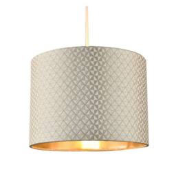Happy Homewares Light Shimmer Taupe Drum Lamp Shade with Inner Champagne Gold Lining - Size: 10 inches - thumbnail 2