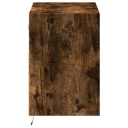 Berkfield Home TV Wall Cabinet with LED Lights Smoked Oak 80x31x45 cm in Brown - Size: 80 x 31 x 45 cm - thumbnail 7