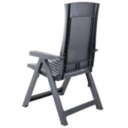 Berkfield Home Garden Reclining Chairs 2 pcs Plastic Anthracite in Dark Grey - thumbnail 6