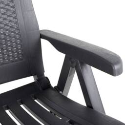 Berkfield Home Garden Reclining Chairs 2 pcs Plastic Anthracite in Dark Grey - thumbnail 7