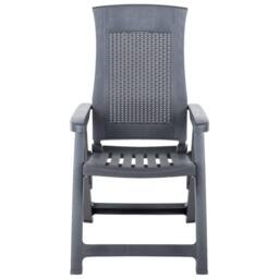Berkfield Home Garden Reclining Chairs 2 pcs Plastic Anthracite in Dark Grey - thumbnail 1