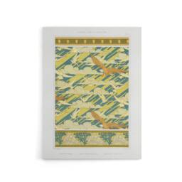"Artery8 Eagles Doves Seashell Patterns Canvas Wall Art Print Verneuil in Green - Size: W18"" x H24""" - thumbnail 1