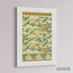 "Artery8 Eagles Doves Seashell Patterns Canvas Wall Art Print Verneuil in Green - Size: W18"" x H24""" - thumbnail 2
