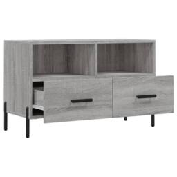 Berkfield Home TV Cabinet Grey Sonoma 80x36x50 cm Engineered Wood - Size: 80 x 36 x 50 cm - thumbnail 6