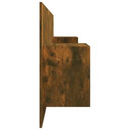 Berkfield Home Bed Headboard with Cabinets Smoked Oak Engineered Wood in Brown - thumbnail 5