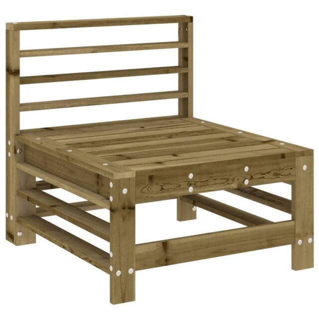 Berkfield Home Garden Middle Sofa Impregnated Wood Pine in Brown - image 1