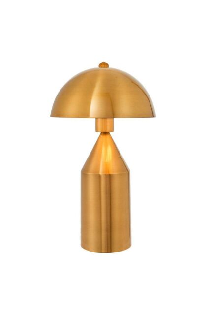 Netlighting Nova Table Lamp Antique Brass Plate & Gloss White 1 Light IP20 E27 in Gold - image 1