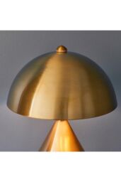 Netlighting Nova Table Lamp Antique Brass Plate & Gloss White 1 Light IP20 E27 in Gold - thumbnail 4