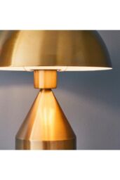Netlighting Nova Table Lamp Antique Brass Plate & Gloss White 1 Light IP20 E27 in Gold - thumbnail 5