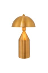 Netlighting Nova Table Lamp Antique Brass Plate & Gloss White 1 Light IP20 E27 in Gold - thumbnail 1
