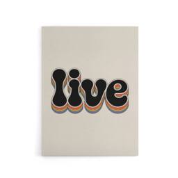 "Artery8 Live Colourful Retro Rainbow Font Typography Canvas Wall Art Print in Beige - Size: W18"" x H24""" - thumbnail 1