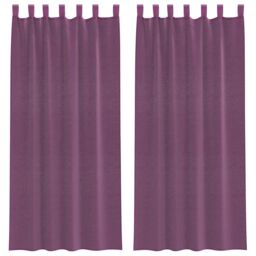 Berkfield Home Voile Curtains with Rod Pockets 2 pcs Purple - thumbnail 2