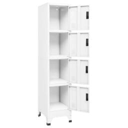 Berkfield Home Locker Cabinet White 38x45x180 cm Steel - Size: 38 x 45 x 180 cm - thumbnail 3